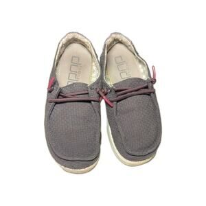 Hey Dude Wendy Youth Funk Grey & Pink K 13 Girls Comfort Slip On Shoes